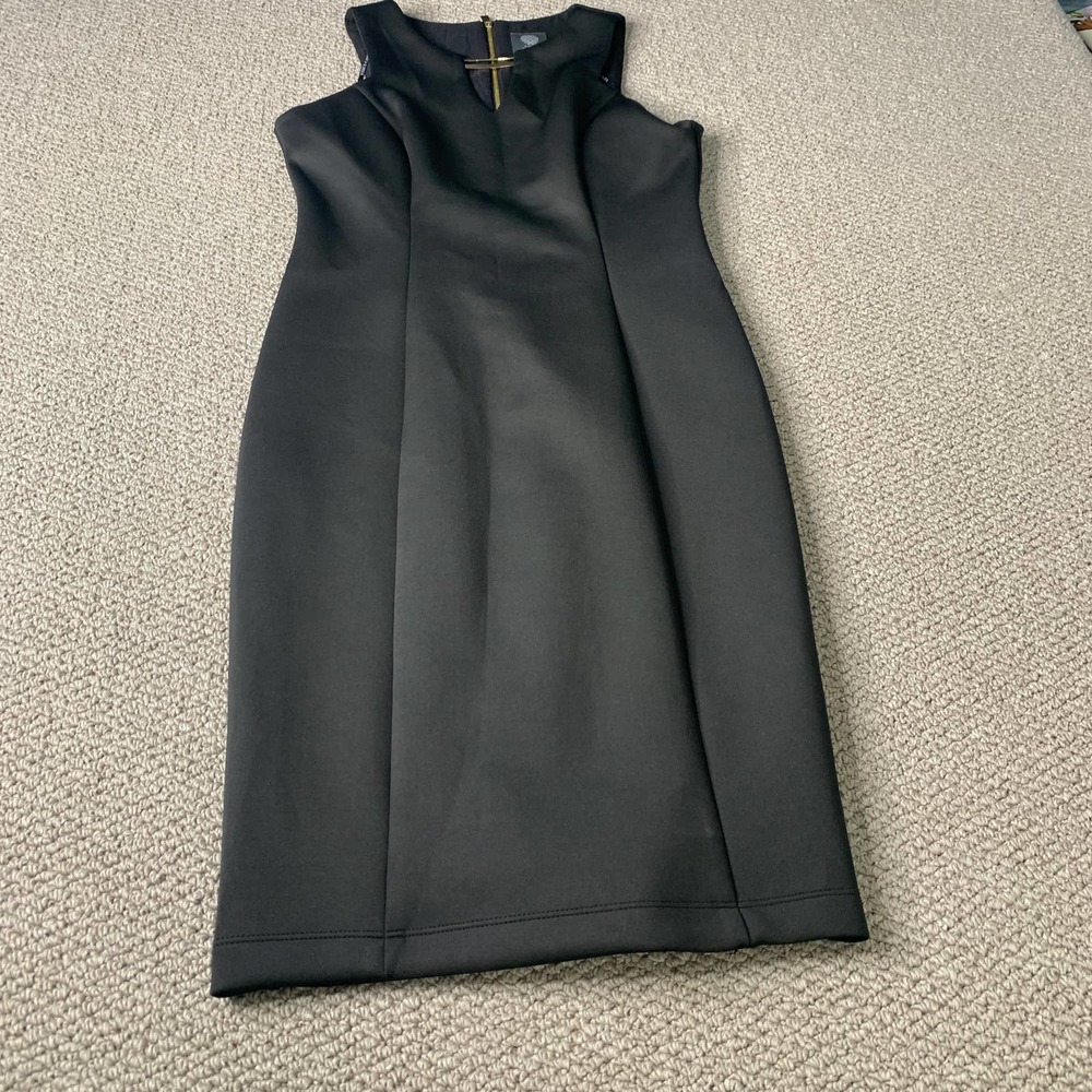 Vince Camuto Womens Dress Size 4 Black Sleeveless Keyhole Neck Lined Sheath NWT